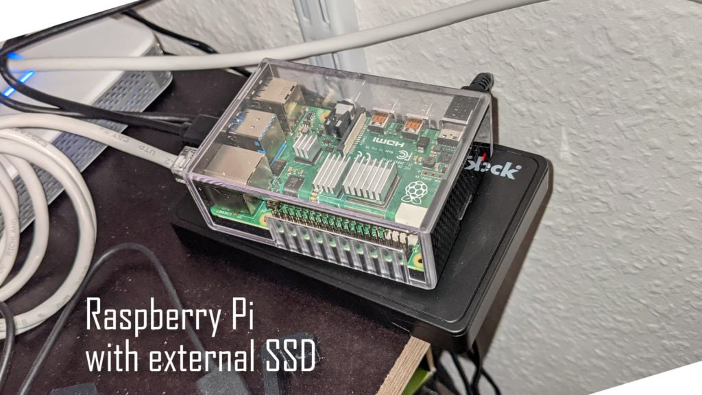 the result of moving docker data to an external ssd - the pi with the SSD case