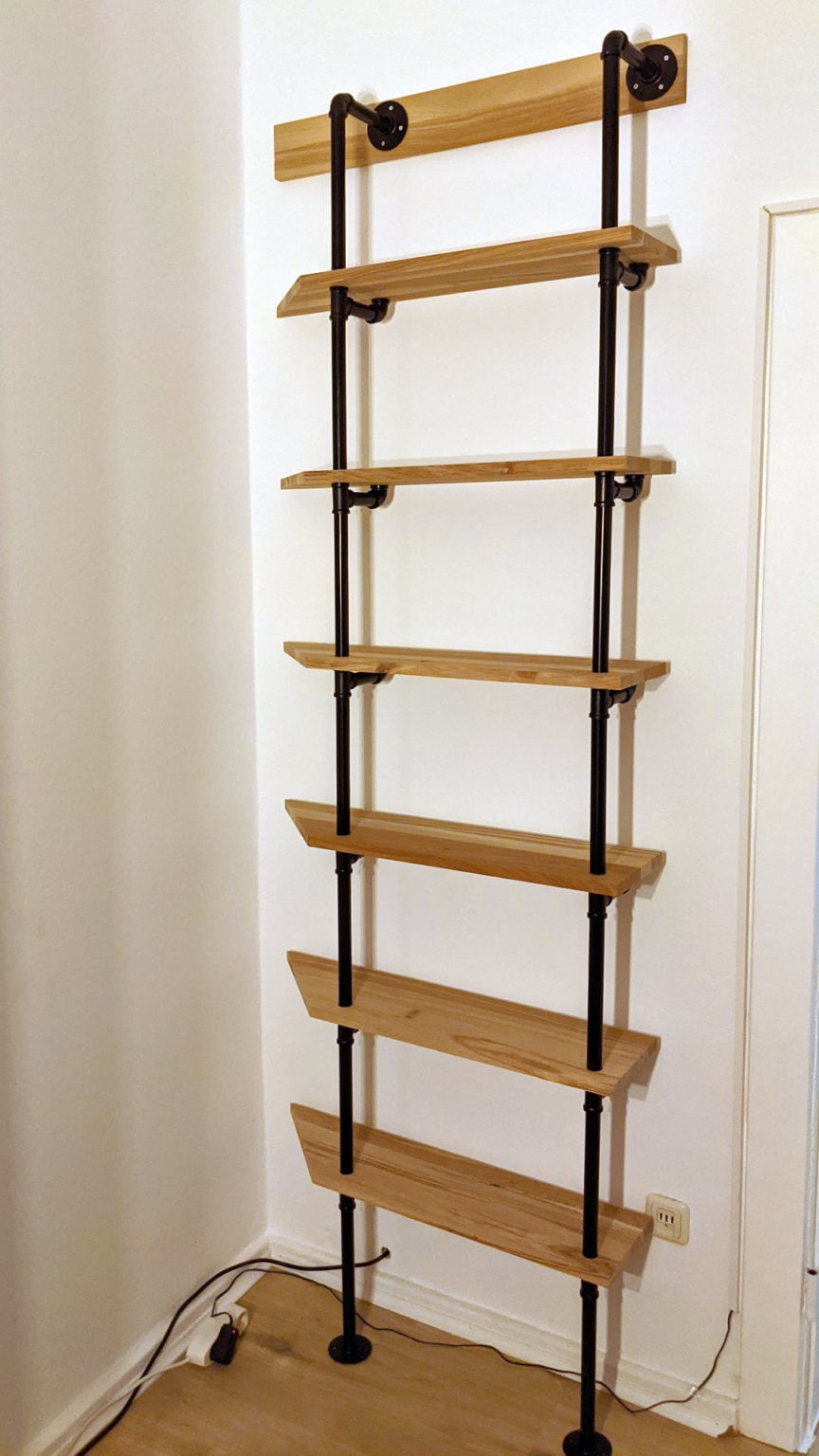 My DIY bookshelf - rustic black pipes and beautiful oak wood » The ...