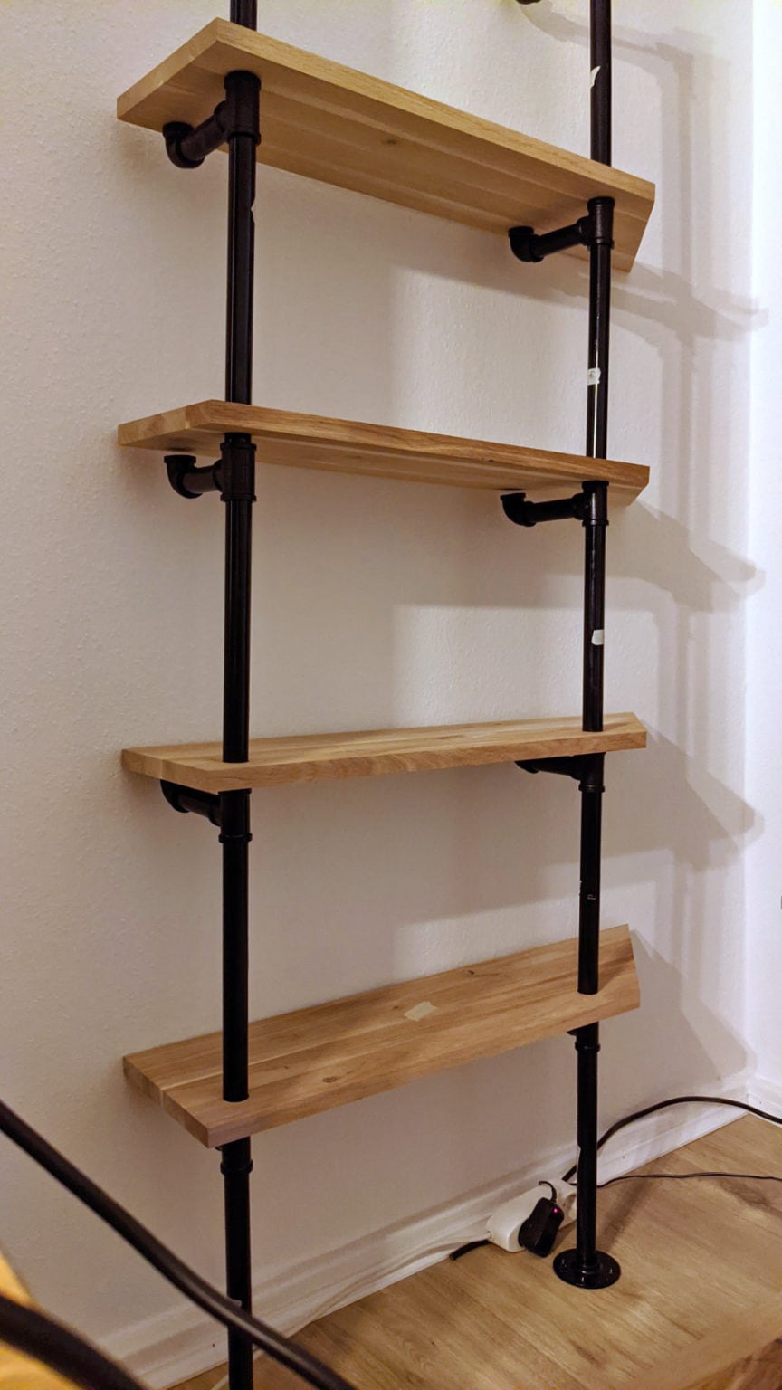 My Diy Bookshelf - Rustic Black Pipes And Beautiful Oak Wood » The 