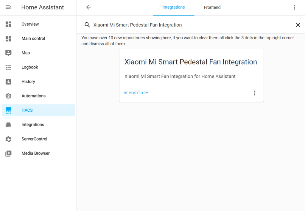 HACS integration for the Xiaomi smart fan